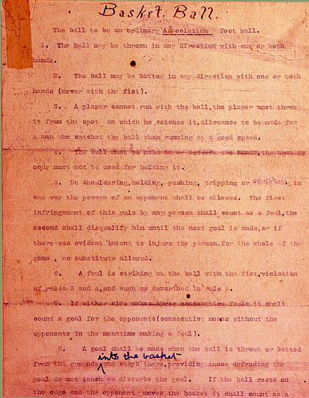 Le document originel des règles du basket-ball vendu 4,3 M USD aux enchères Le document originel des règles du basket-ball vendu 4,3 M USD aux enchères