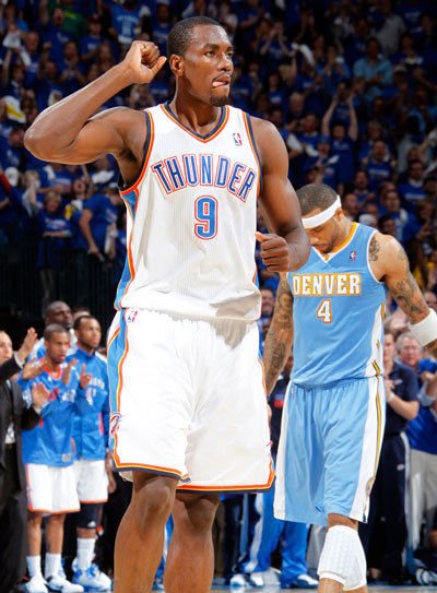 Le Congolais d'Oklahoma Thunder Serge Ibaka 3 pts, 5 rbds et 3 contres