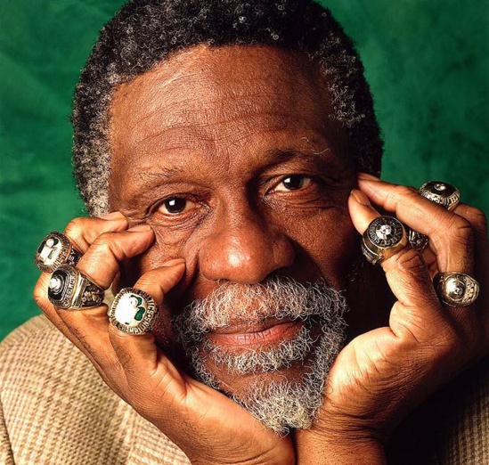 Bill Russell onze bagues, toutes gagnées avec les Celtics de Boston