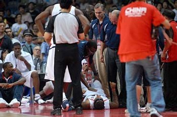 Carmelo aprés sa chute Carmelo aprés sa chute