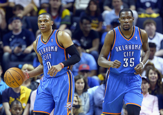 Kevin Durant 36 pts, 8 rbds et 6 passes , Westbrook 23 pts, 13 passes et 8 rbds